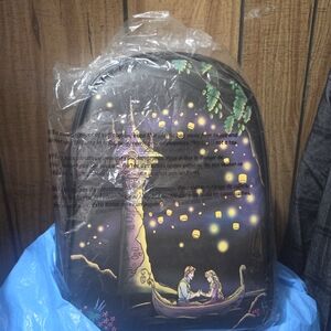 Loungefly Black Backpack with Purple and Yellow Lantern Design